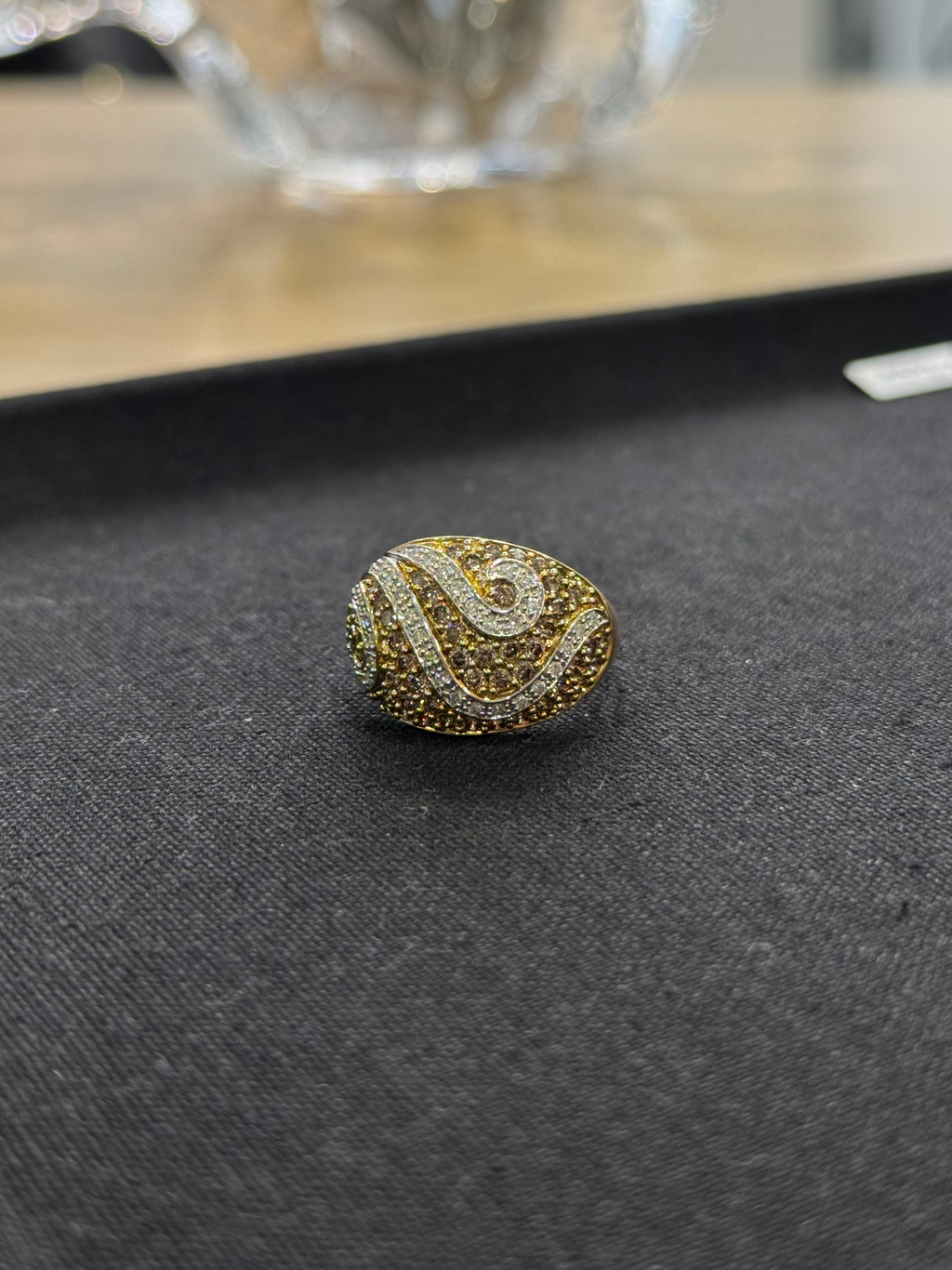 bague or jaune diamants pavage argor colmar